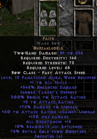 Faith Rune Word in Ward Bow